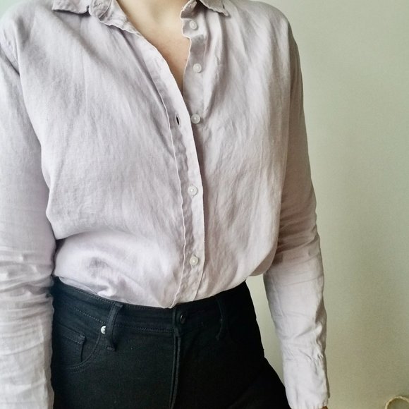 Everlane Women's Linen Relaxed Shirt in Purple - Picture 2 of 9